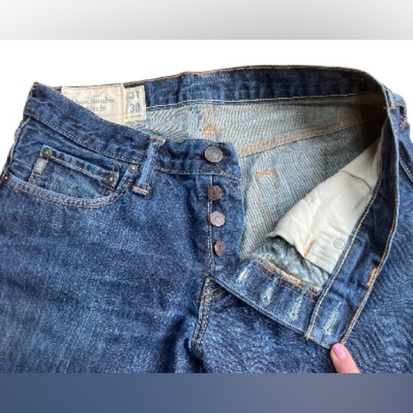 Abercrombie & Fitch 1892 Jeans Men’s 31x30 Relaxed Fit Button Fly Blue Denim - Picture 4 of 7